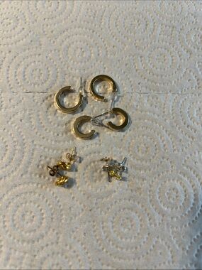 Gold-Tone Hoop and Stud Earring Set - Women Jewelry